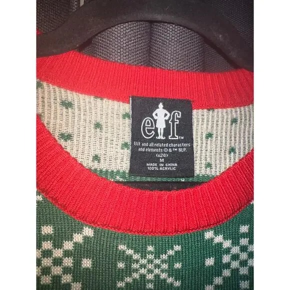 Ugly Christmas Sweater Xmas Size Medium Elf - Picture 2 of 3